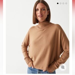 Michael Stars Frida Mock Neck Top in color Camel